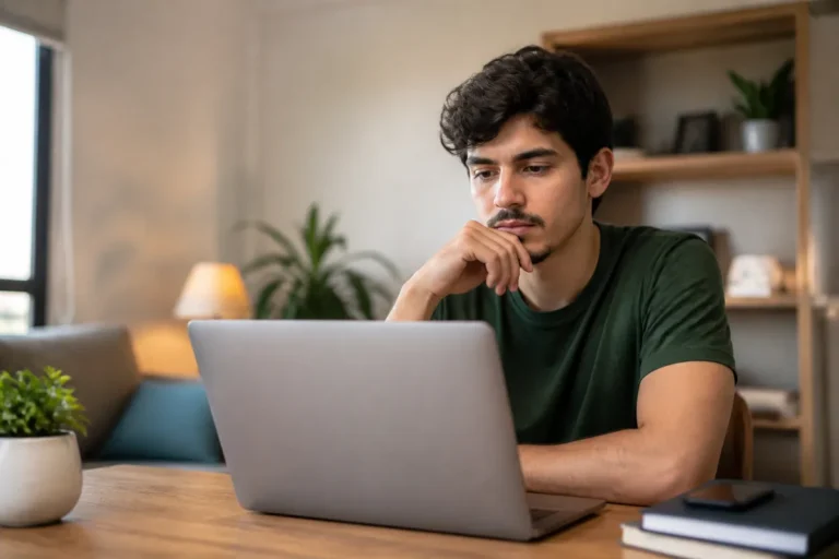 Não consegui nota de corte no Sisu: jovem avaliando as próximas opções