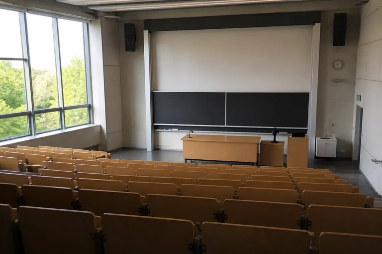 Anfiteatro de universidade vazio, disputa por vaga de medicina no Sisu