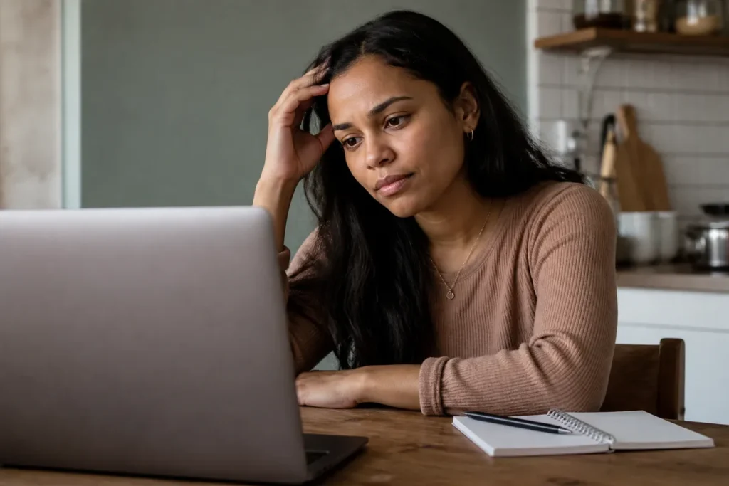 Jovem pesquisando como funciona o Enem pela primeira vez no computador