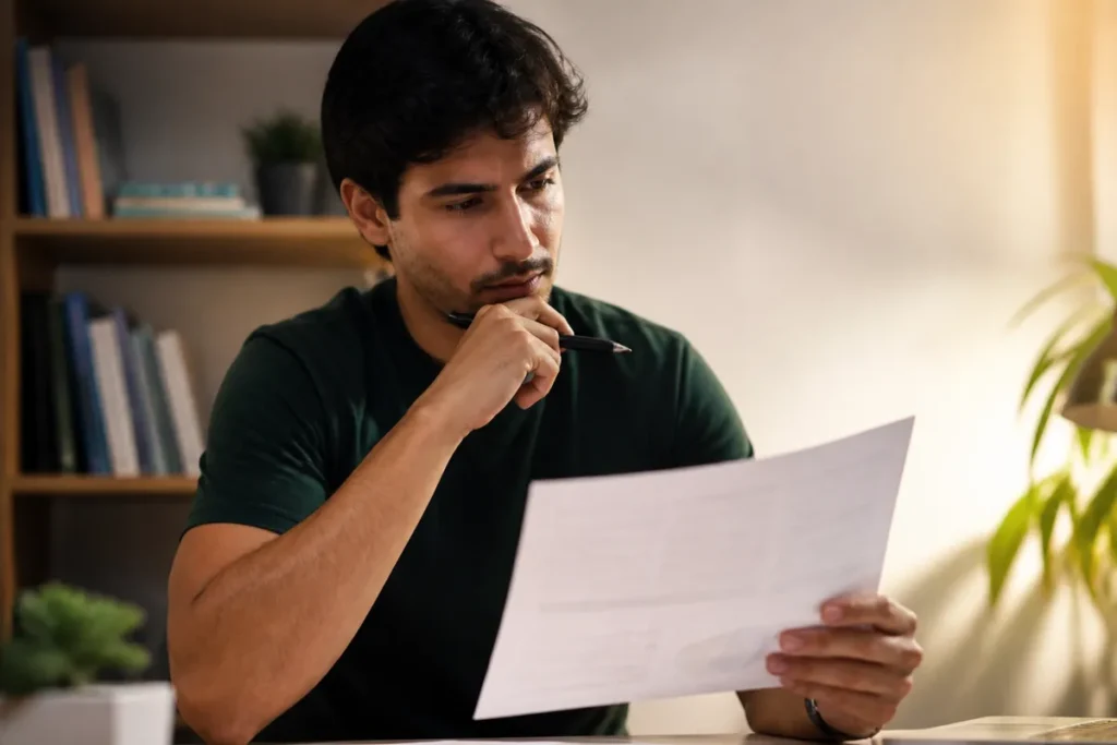 Por que não consegui passar no Enem: jovem analisando o boletim de desempenho