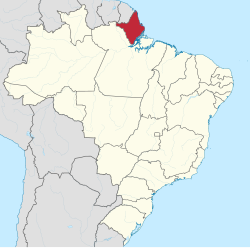 Mapa do Brasil com Amapá destacado em vermelho