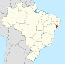 Mapa do Brasil com Sergipe destacado em vermelho